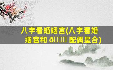 八字看婚姻宫(八字看婚姻宫和 💐 配偶星合)